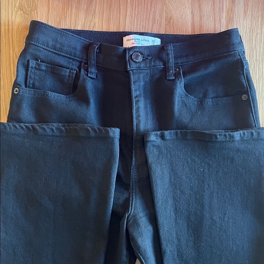 Abercrombie & Fitch Black Stretch Flare Ultra High Waist Jeans